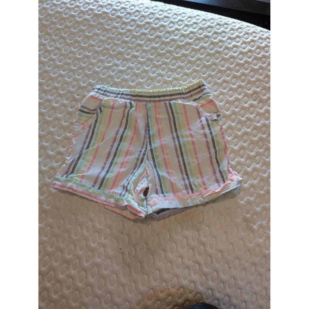 Wonder Nation Girls Pastel Stripe Pull On Shorts Multi Color Size M 7-8